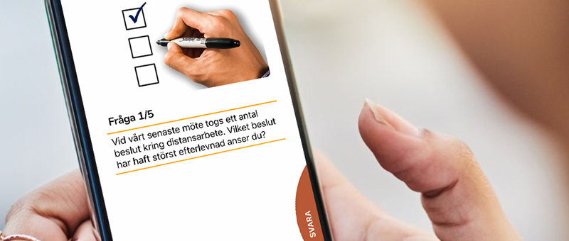 Person answering a survey