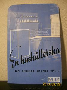 782. AEG, Santo Kylskåp. Reklam/broschyr/prislista. Tryck: Esselte Stockholm 36, år 1936.  101_0467