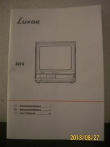 770. Luxor TV, 3374. Nummer: 66 73374-10. Tillv: Sverige. 101_0433