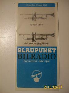 768. Blaupunkt, broschyr/prislista. R 839. Februari 1965. Hammarby Sverige. 101_0425