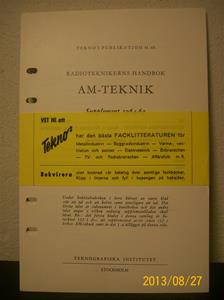 771. Radioteknikerns Handbok AM-Teknik. Supplement 1964-65. Pris: 7,70:-, porto: 0,90:-. Teknós publikation 41 64. År: 1964. 101_0435