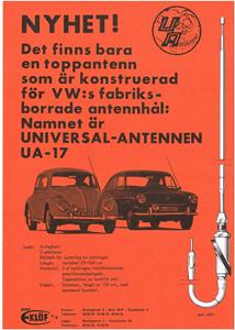 Reklam för bilradioantenn på VW.