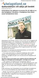 Gotlandshem vill sälja på landet. helagotland.se 2014 08 18.