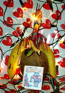 Kokosfest för bananpar