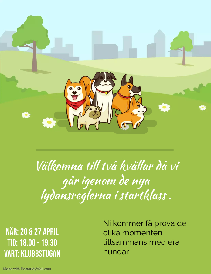 Green Dog Walking Cartoonish Flyer - Made with PosterMyWall