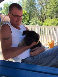 Rindrosens Accra med sin nya husse Benka Holm Rindrosens Accra med sin nya husse Benka Holm