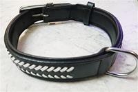 Halsband i läder med dekoration